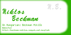 miklos beckman business card